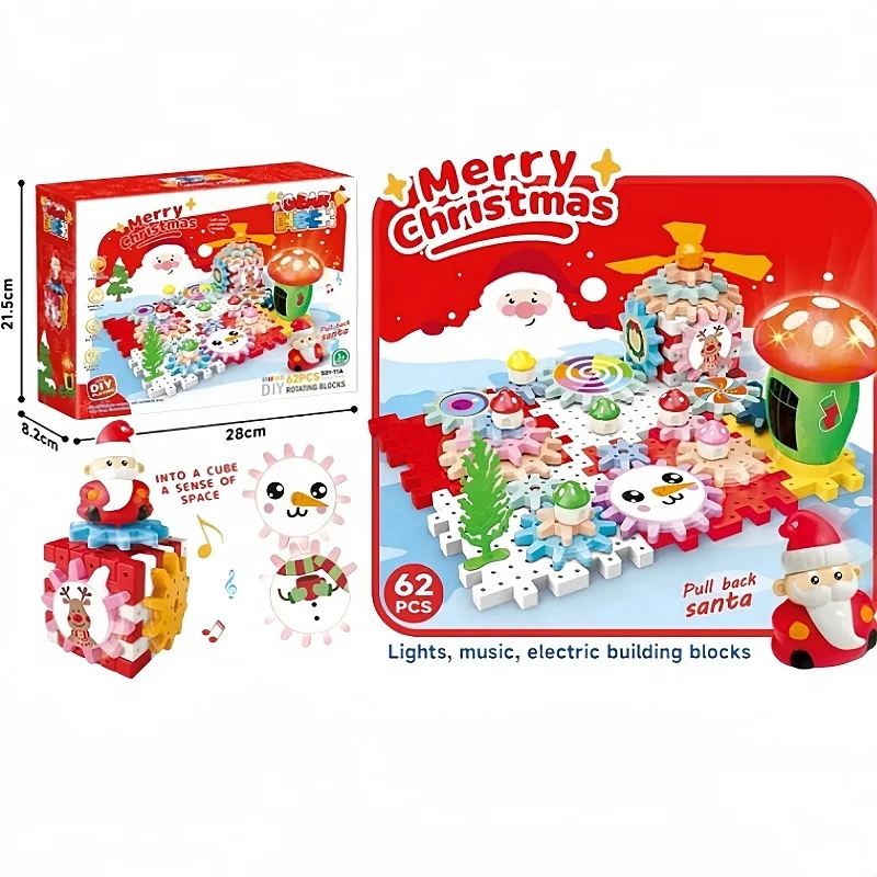 Kids SETM  Block toys Christmas Gifts Musical Plastic Kids Puzzle DIY Toys 3D Creative Educational Electric Building Block toys