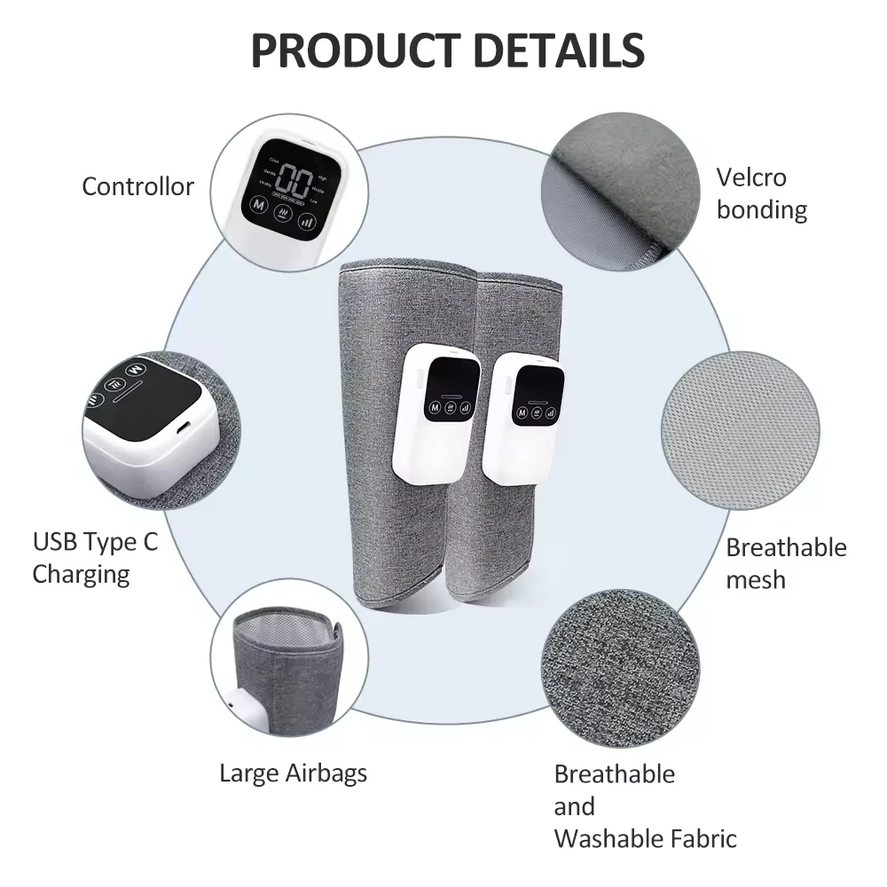 Leg Massager Air Compression Rechargeable Leg Compression Massage Full Wrap Varicose Veins Physiotherapy Leg Arm Massage