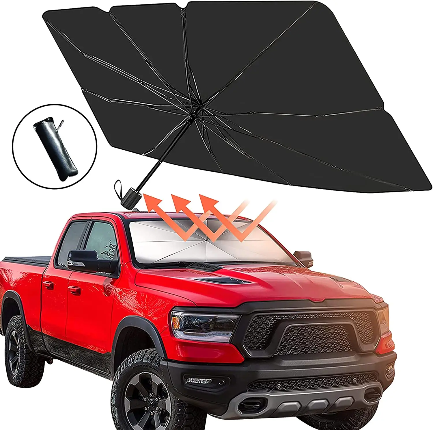 2023 Car Windshield Sunshade Umbrella Foldable Car Umbrella Sunshade Cover UV Block Car Front Window Heat Insulation Protection