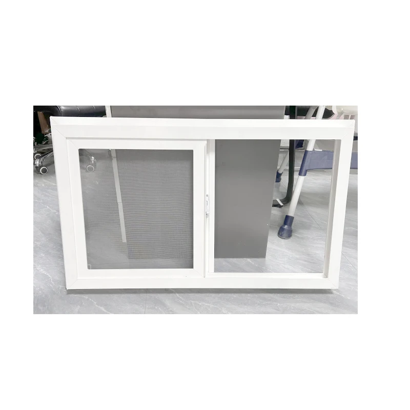 Fixed Window Designs Custom PVC Frame Hurricane Proof Windows Plastic Horizontal Sliding Window