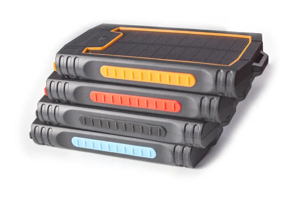 Private design fast charging phone charger 15W 10000mah micro type-c waterproof IP54 strong solar flashlight outdoor power bank