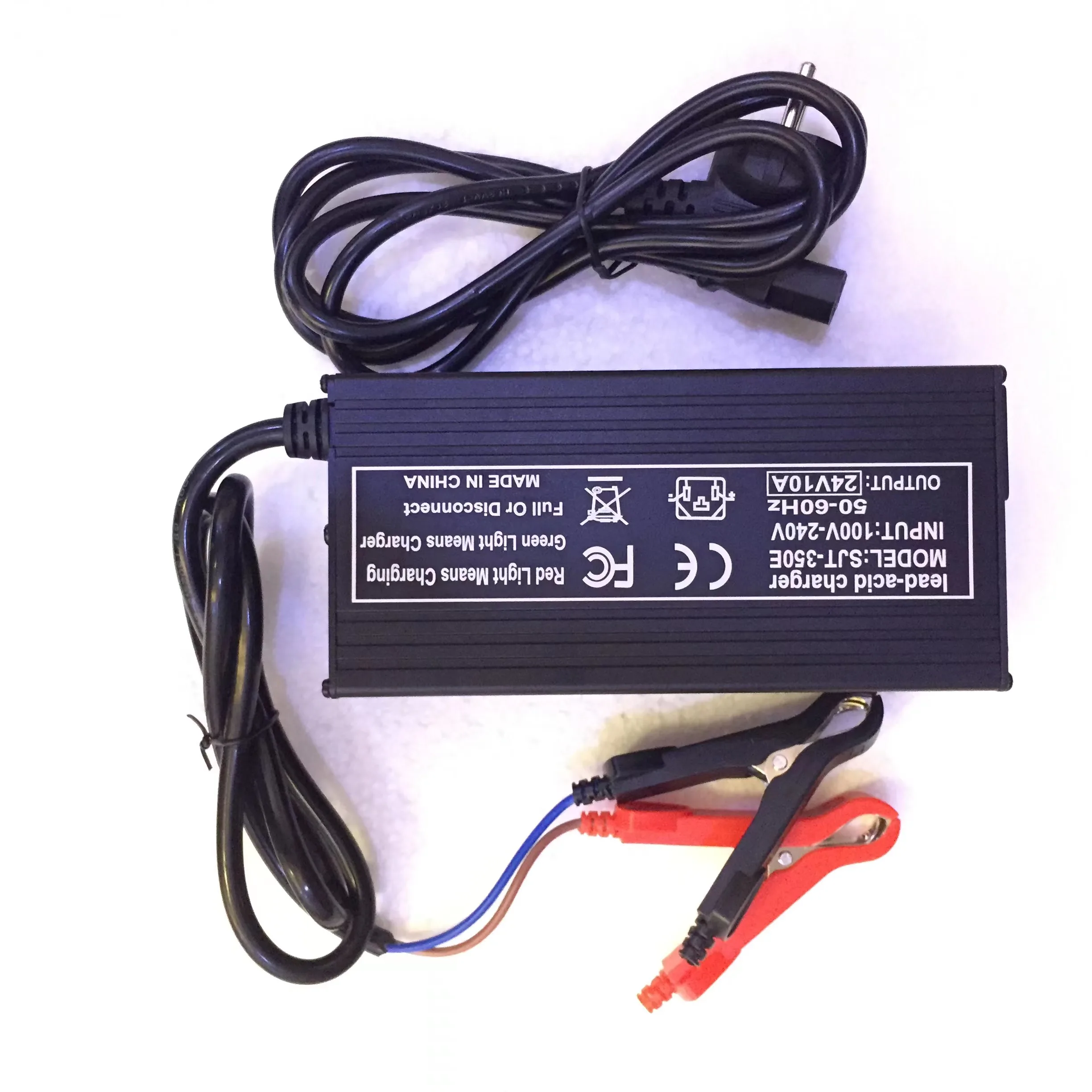 Manufacture 24V10A Fast Charge Electric lead acid Vehicle Battery Charger with alligator clip