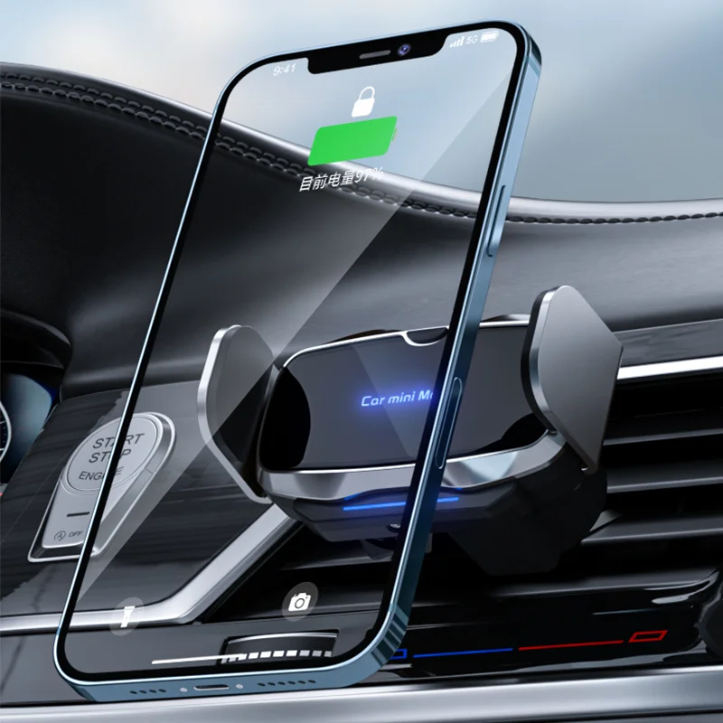 New P7 Smart Auto Sensing Mini Car Brackets Phone Holder 360 Rotation Electric Car Battery Portable Fast Phone Charger