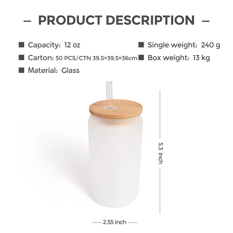 Guaranteed quality Mason Jar With Handle And Straw borosilicate glass water bottle frosted glass water bottle