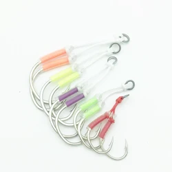 Colourful Jigging Hooks Fishing Double Hook fishhooks  Black High Carbon Fishing Hook