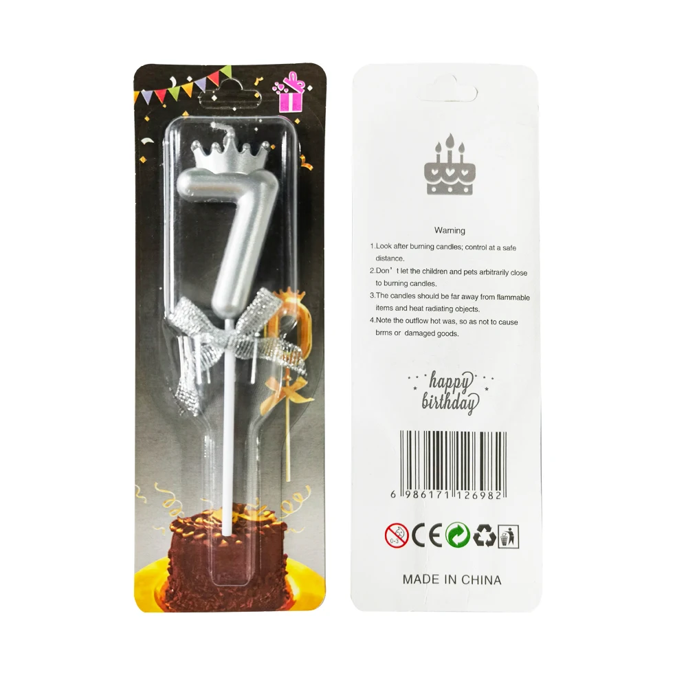 New glitter golden Bow Crown Shape Digital 0-9 Party custom extra tall 20 mermaid sparkling happy birthday number cake candles