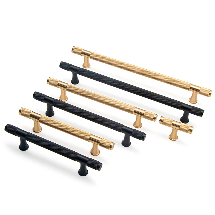 Modern Bar Furniture Wardrobe Cabinet Dresser Cupboard Handle Drawer Pulls Knobs Eco-friendly Kitchen Handle T Bar Shape Gold