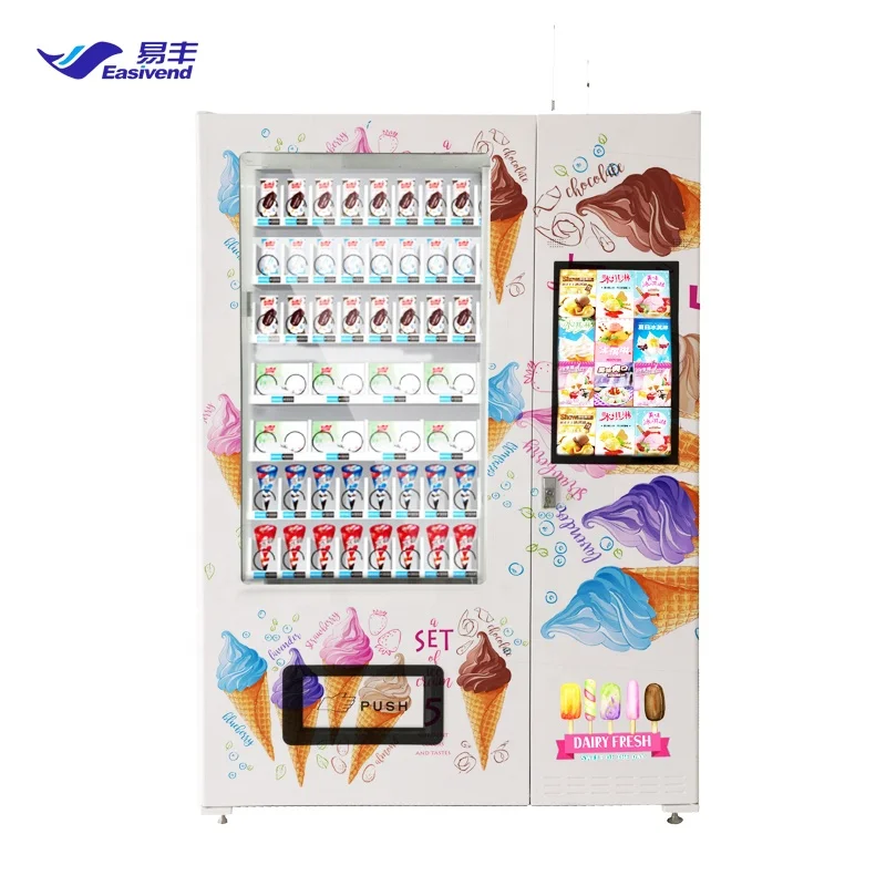 2025 Customized Automatic Soft Ice Cream Vending Machine Dessert with Large Capacity for retail
