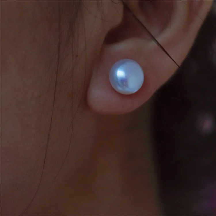Aimgal fashion jewelry Freshwater pearls Elegant simplicity vintage Stud earrings S925 Silver ear pin