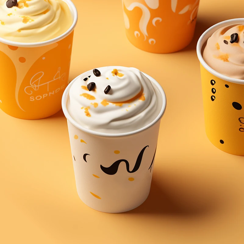 LOKYO Personalized cute custom to go pla disposable single wall hot coffee milk shake paper cups with lid