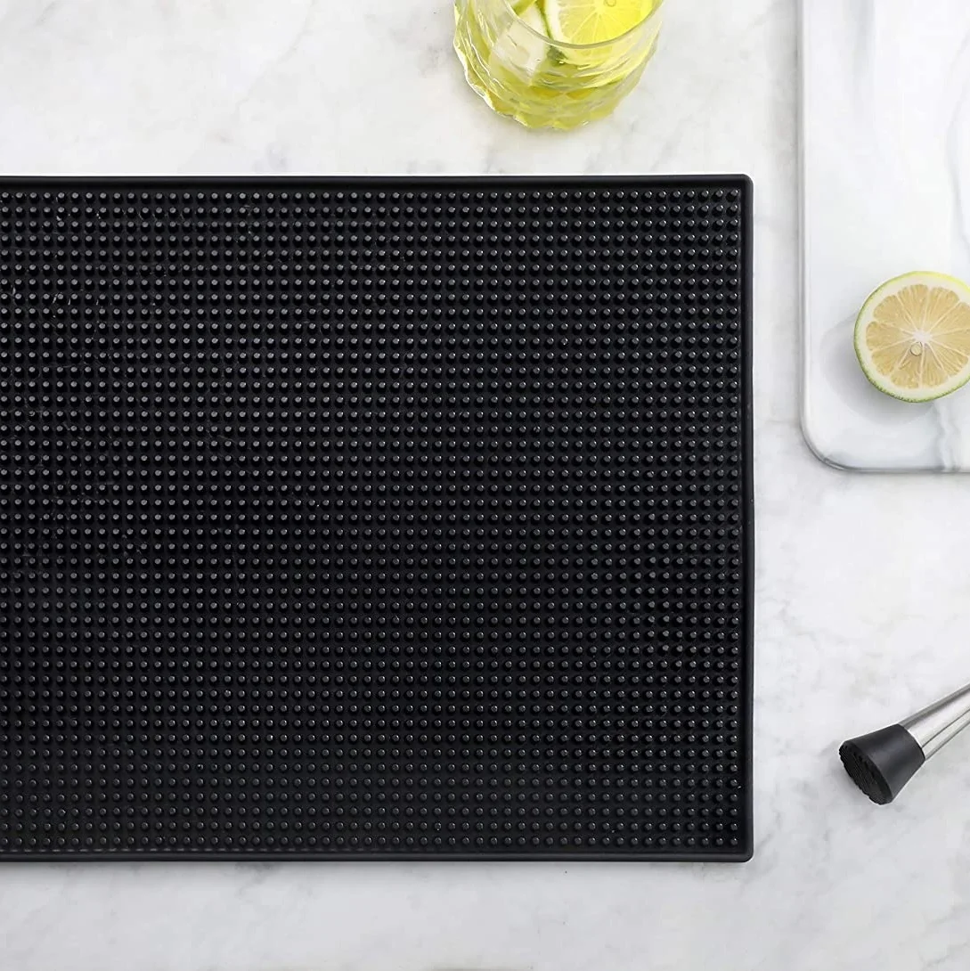 High Quality Coasters For Drinks Customized Printed Pvc Bar Mat Blank Mat Rubber Black For Bar