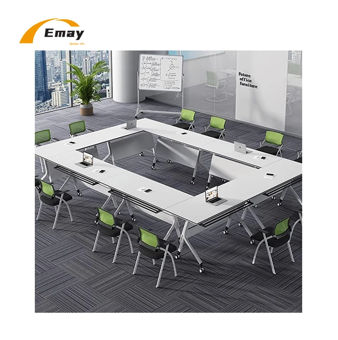 Wheels Removable Desk Conference Foldable Meeting Office Desk Large Training Table