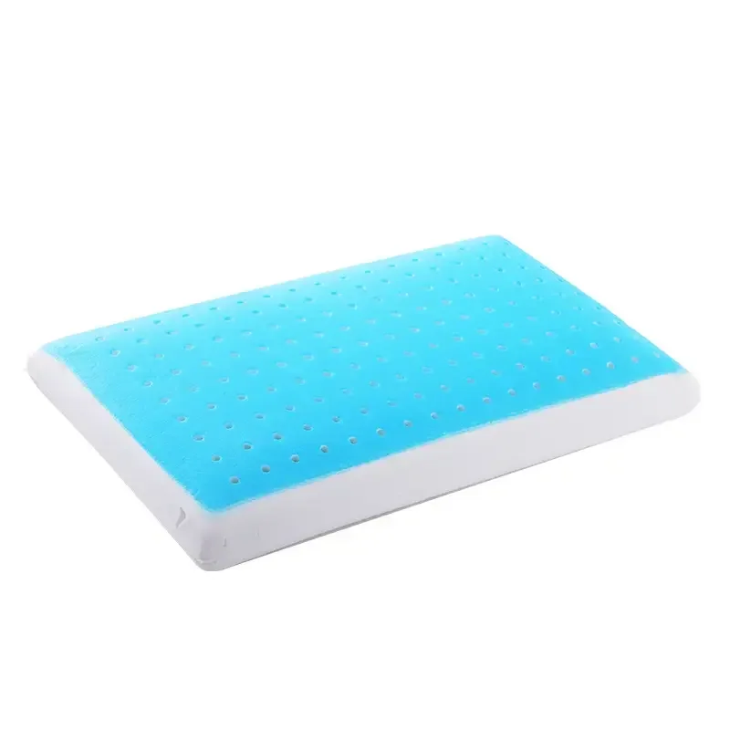 Hot Sale Luxury Best Orthopedic Cool Gel Memory Foam Pillow 200TC Thread Count Solid Pattern Neck Cervical for Summer