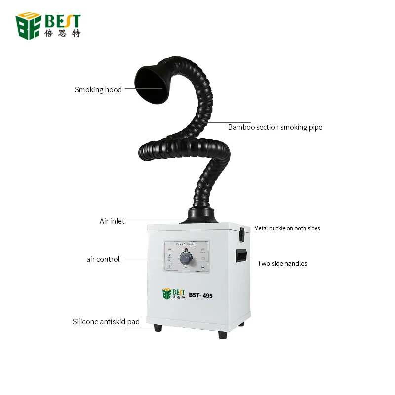 BST-495 Soldering Smoke fume Extractor with 3 Stage Filters Strong Suction Purifier for Engraving DIY Welding