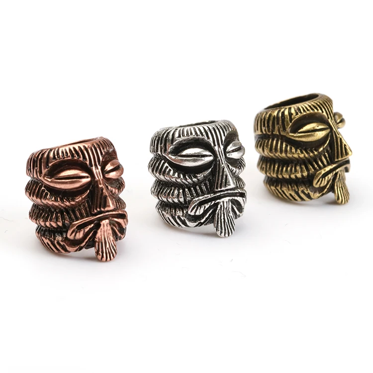 Brass Skull Paracord Beads Antique StyleParacord Accessories EDC Survival Bracelet Making