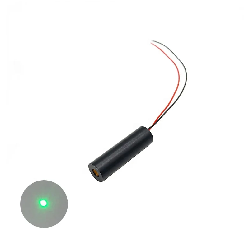 Лидер продаж компактный D12mm 520nm 50mw промышленный класс 3V 5V 12V 24V стеклянный объектив CW режим цепи зеленый точечный лазерный диодный модуль