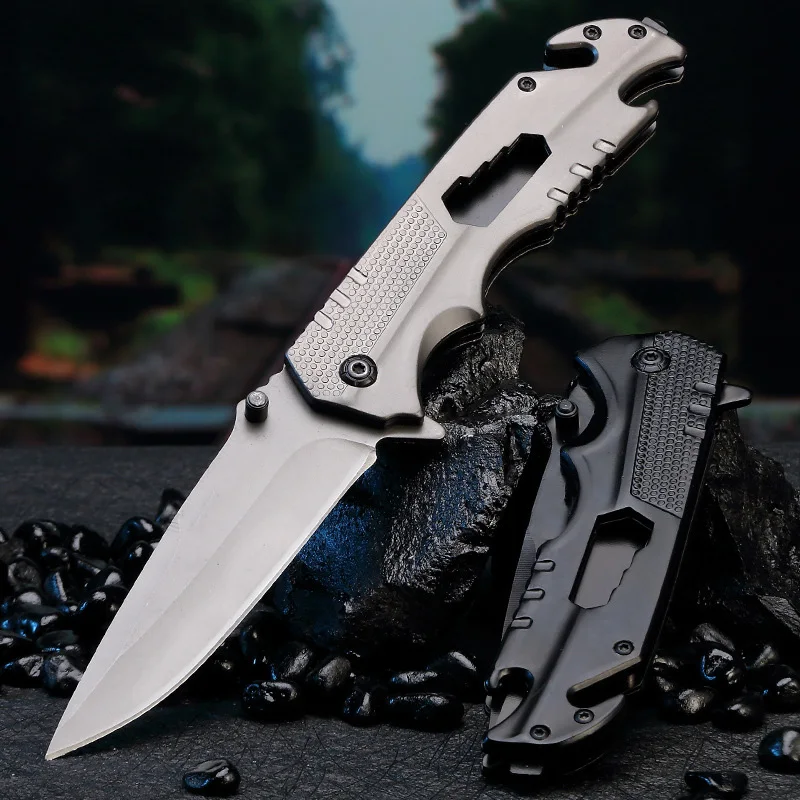 Assisted Folding Knife Serrated Clip Point Blade Outdoor Tactical Survival and EDC Tactical Folding Knife