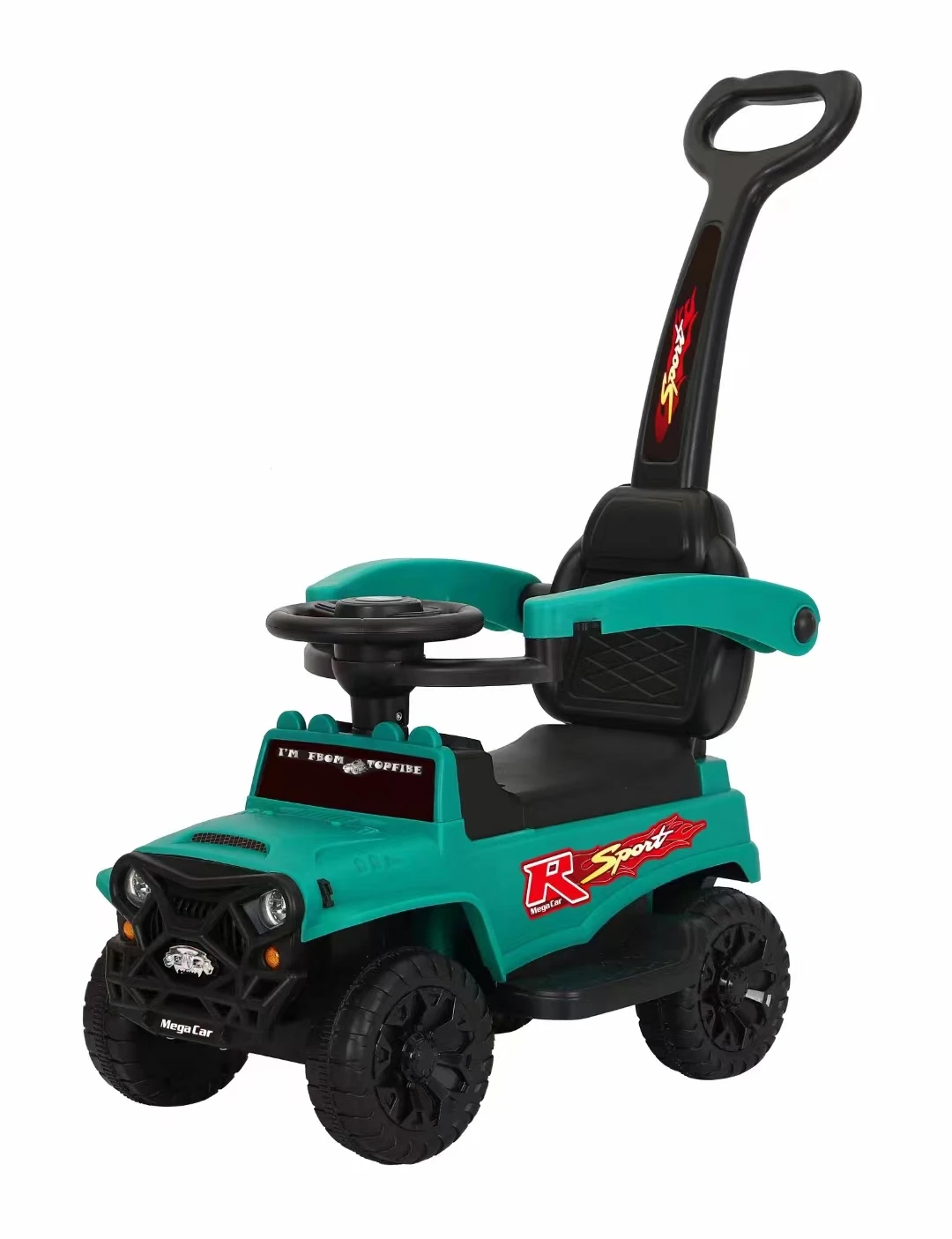 mini model ride on car with push bar