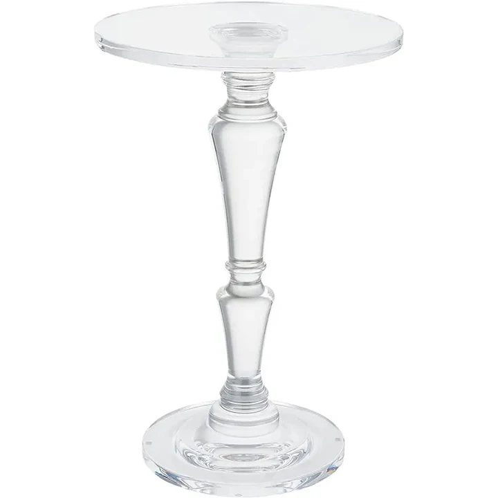 Transparent Acrylic Coffee Table Side Table Brushed Brass Metal Square Office Living Room and Bedroom Customizable