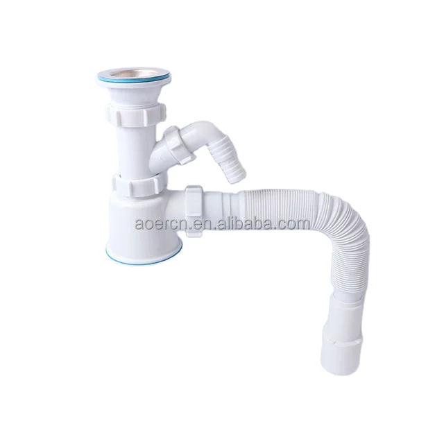 Custom Flexible Kitchen Sink Faucet Steel Water Drainage Bathroom Plastic Sink Drain Pipe