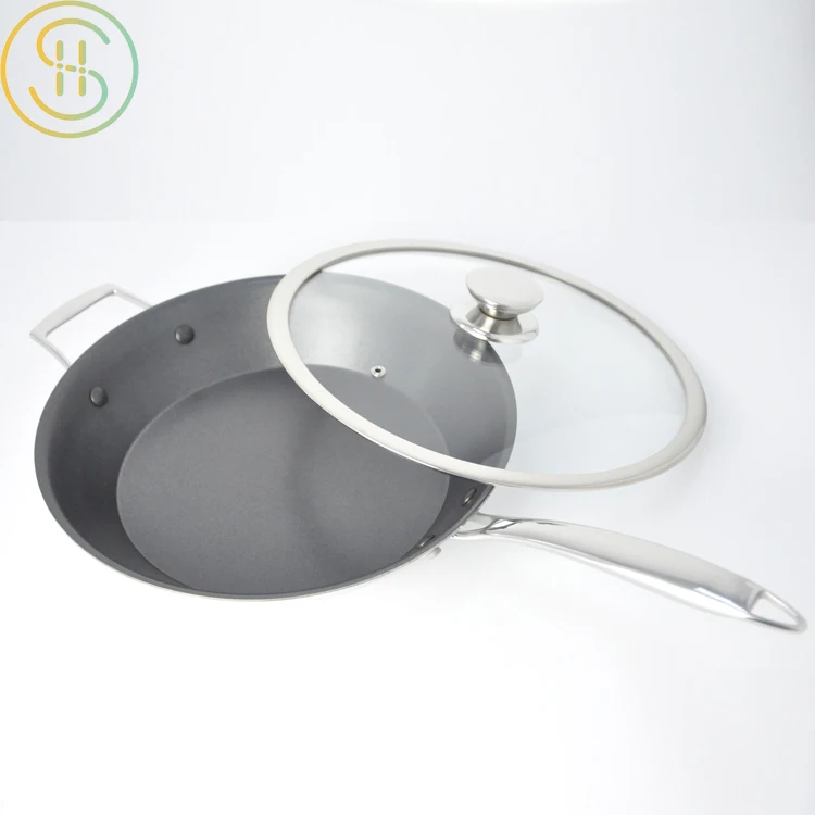 Wholesale high quality custom triply non-stick fry pan for kitchen home cooking