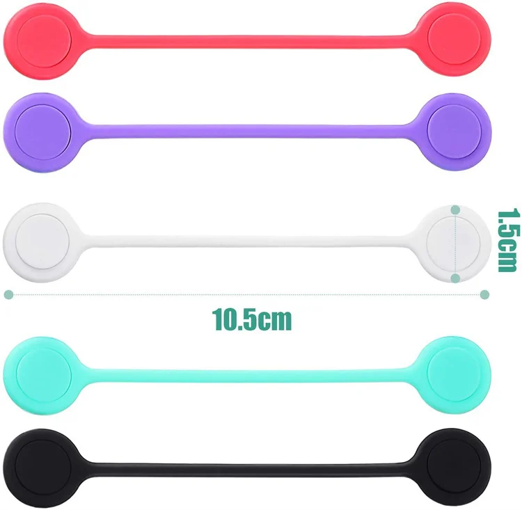 Silicone magnetic finishing reel data cable hook and loop tie earphone winding rope USB winding collector