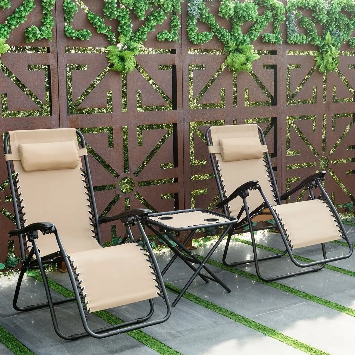 Outdoor Luxury Folding Portable Adjustable Swimming Pool Side Recliner Leisure Zero Gravity Chair Beach Tanning Sun Lounger