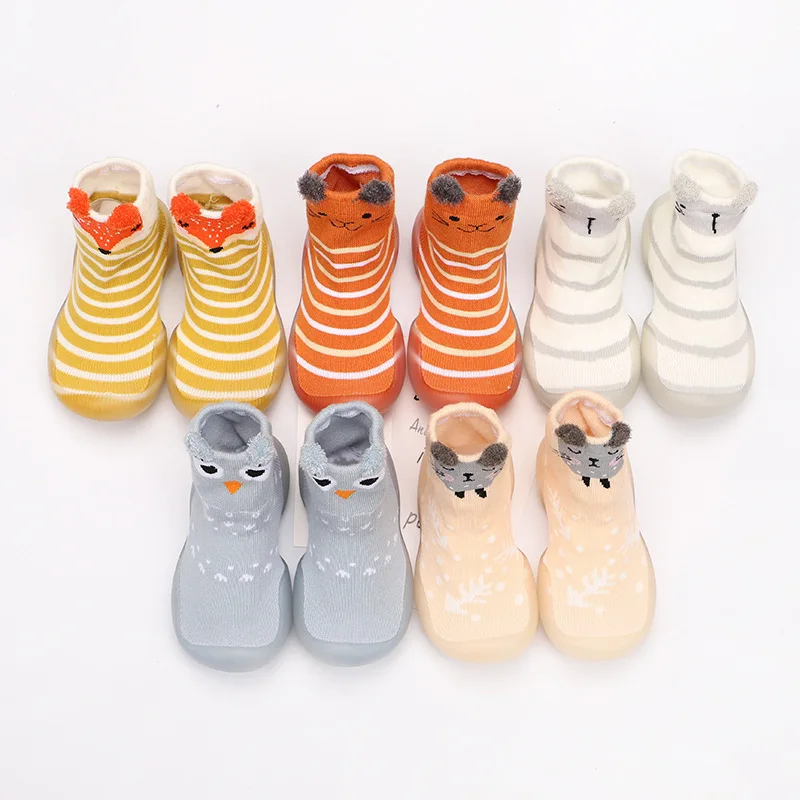 Autumn Winter Baby Velvet Walking Shoes Soft Bottom Non Slip Toddler Floor Shoes Infant Indoor Socks Shoes