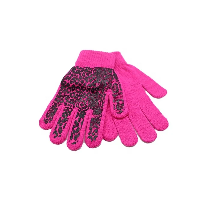Cheap Winter Women Jacquard Sports Knitted Magic Acrylic Gloves
