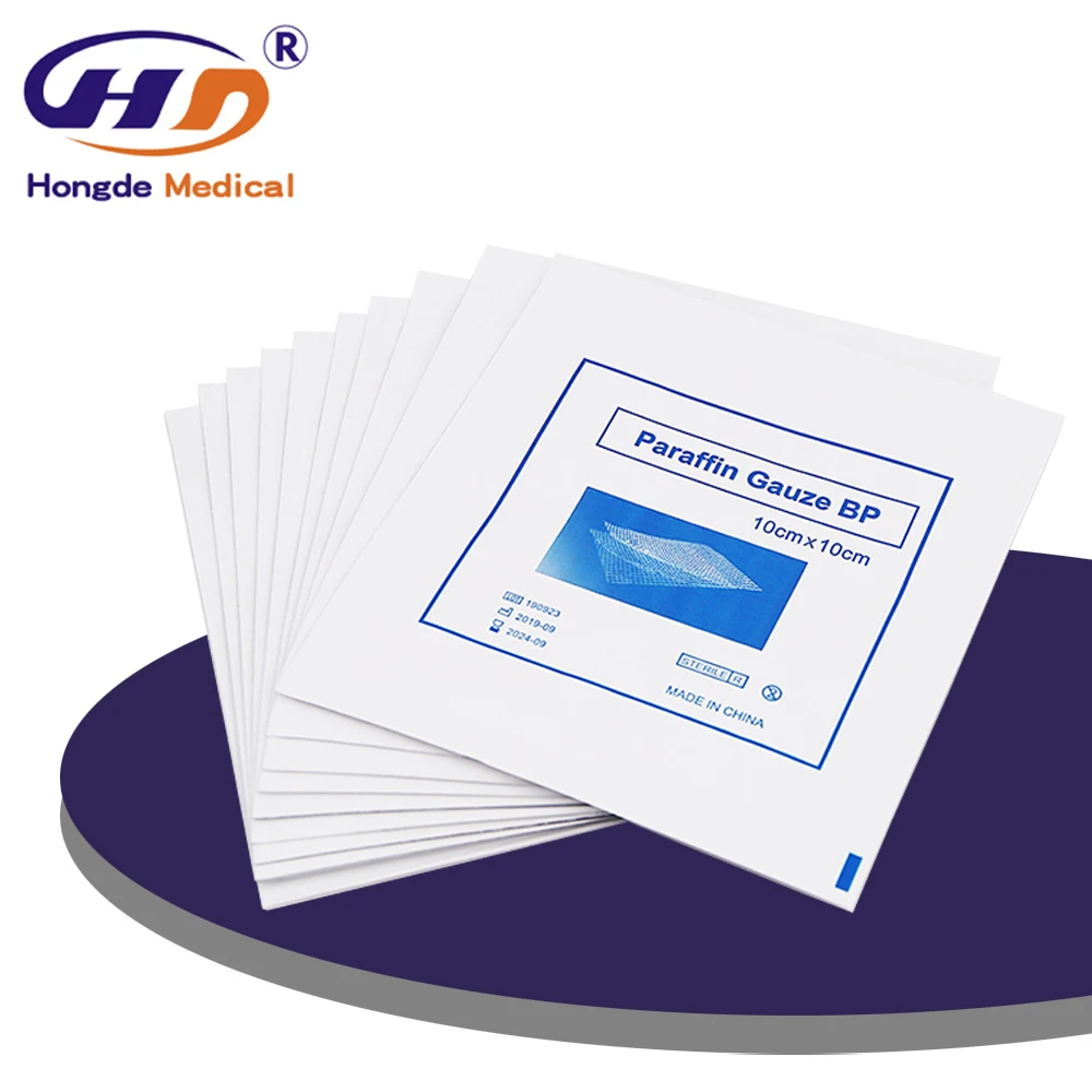 High Quality Sterile Disposable Medical Paraffin 10*10cm Gauze with Factory Price (1600425752532)
