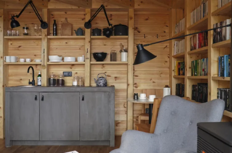 Modern 1 Bedroom Small Prefabricated House 35 Sqm Modular SIPs Panels Factory Price Ready Ship Home B&B Log Cabin
