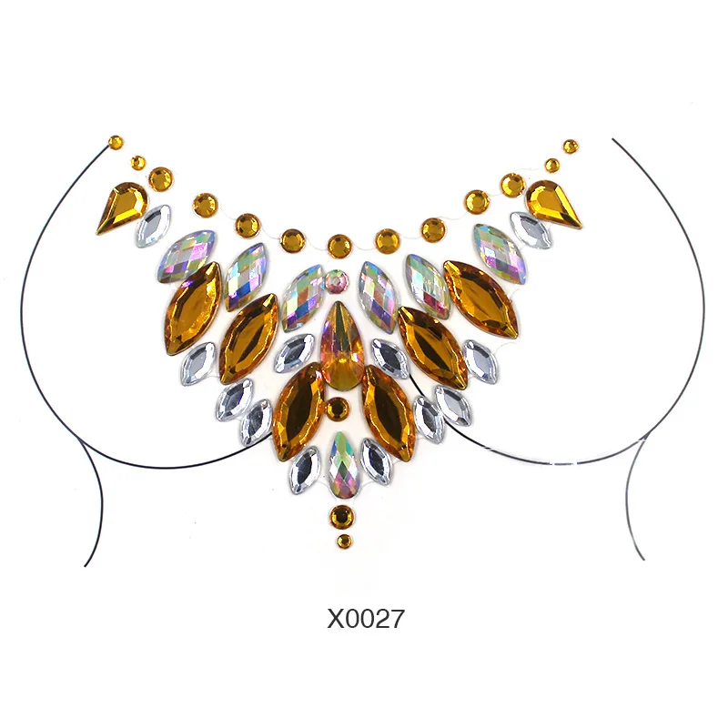 Dropshipping Party Sexy Girls Breast Body Chest Gem Stickers Crystal Nipple Stickers Festival Rhinestone Tattoo Stickers