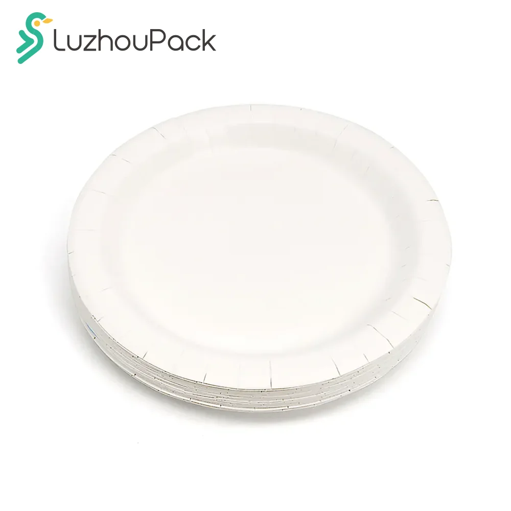 LuzhouPack Party Tableware Set Sweet Dishes Large Paper Plates Disposable Round Paper Food Serving Dishes
