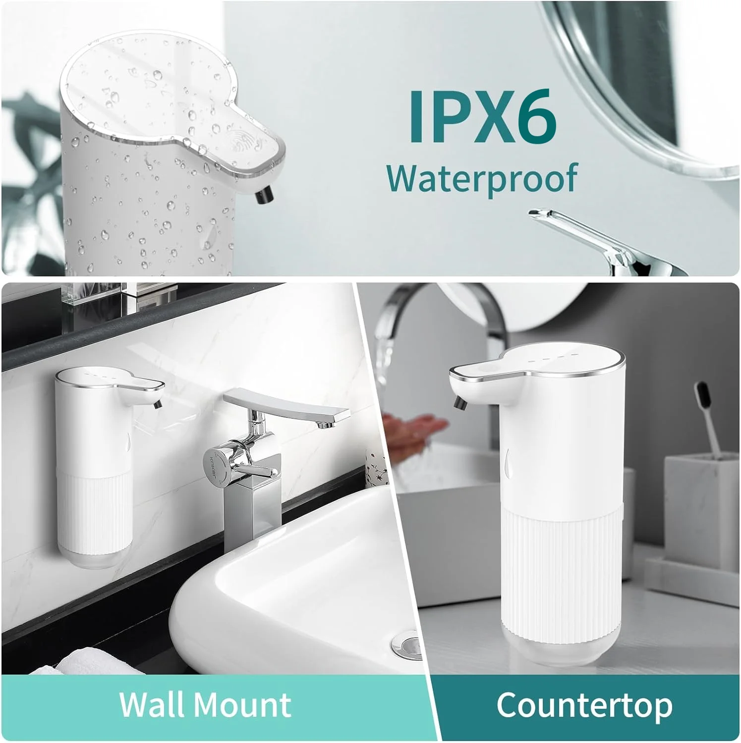 Wall Mounted Automatic Sensing Foam Soap Dispenser USB Powered Smart Touchless Hands Cleaning Soap Dispensers for Household Kids
