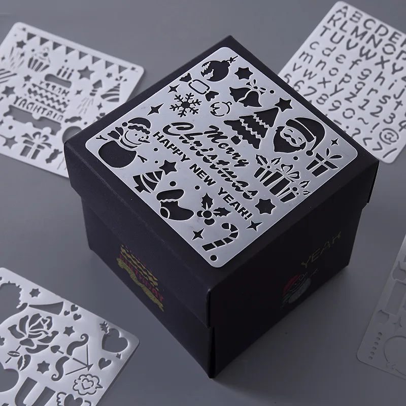 Christmas Plastic Stencils Custom Templates Drawing Birthday DIY Art Design Stencil Decorations