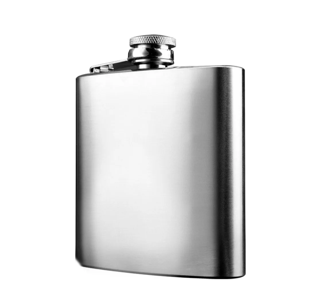 customize 6oz stainless steel metal portable stainless steel hip flask for whiskey