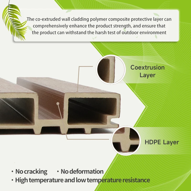 Anti-scratch Co-extrusion Wall Panel WPC Decorative Outdoor Siding Panels Exterior Wall