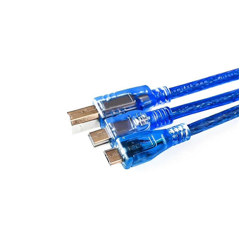 RDS Electronics- USB 2.0 printer cable USB blue data cable 30cm Micro USB cable