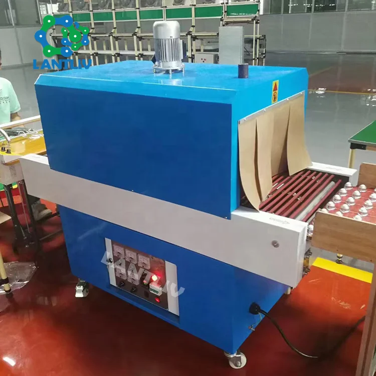 Thermal Film Wrapping Tunnel Chain Portable Far Infrared Quartz Tube Heating Small Vertical Type PVC POF Film Shrink Machine