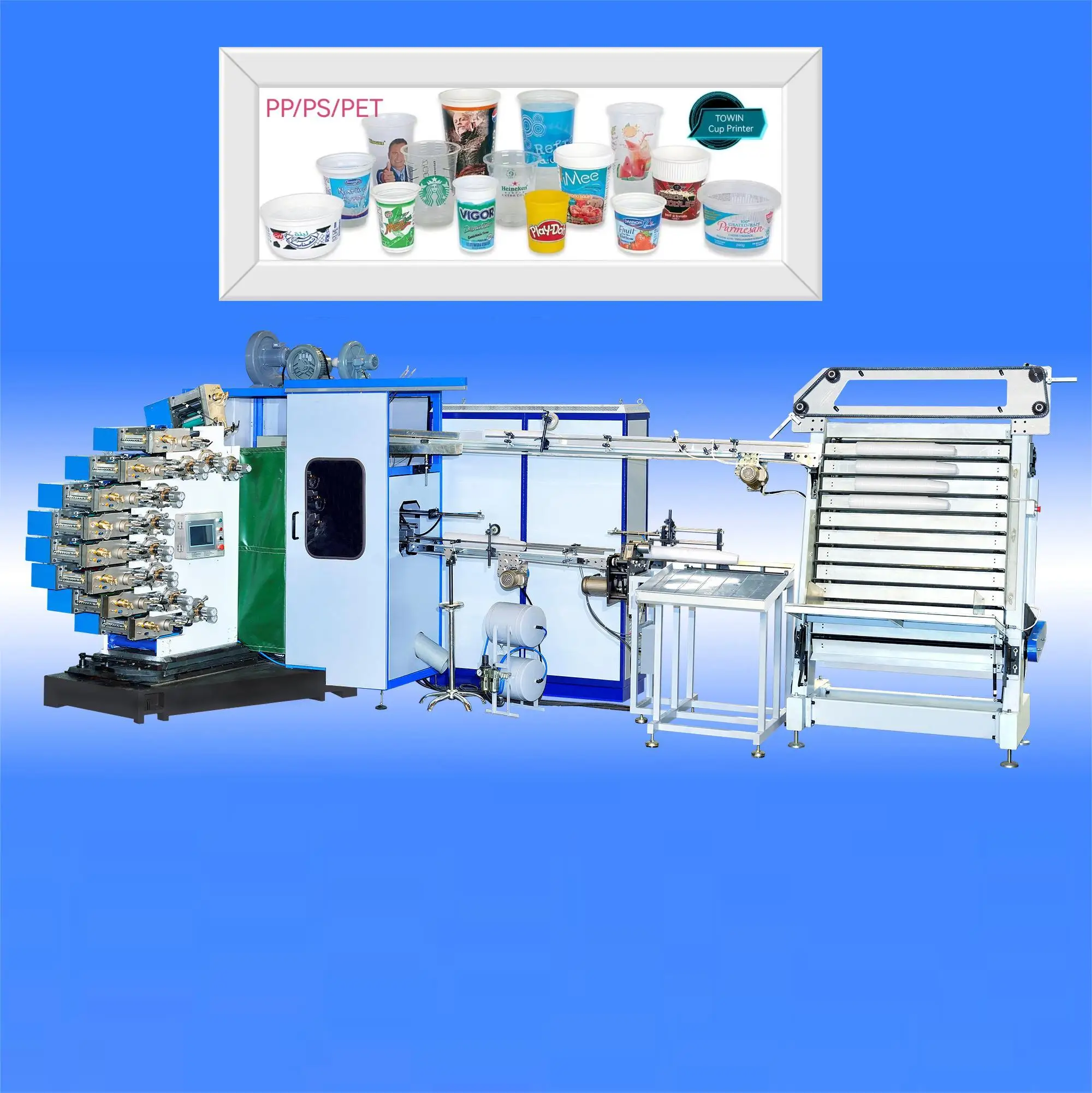 Towin Cup Printer Automatic Offset Printing Machine for Plastic Disposable Cup with Automatic Feeding Styem