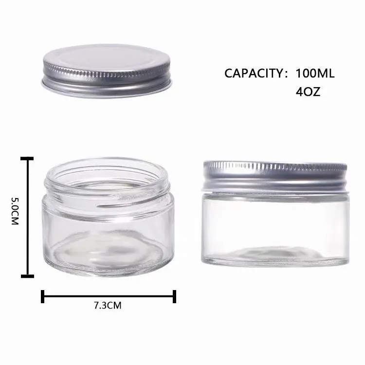 Food Grade Straight Sided 4oz 6oz 8oz 16oz Pickle Hot Sauce Glass Jelly Jam Container Jars With Metal Lid