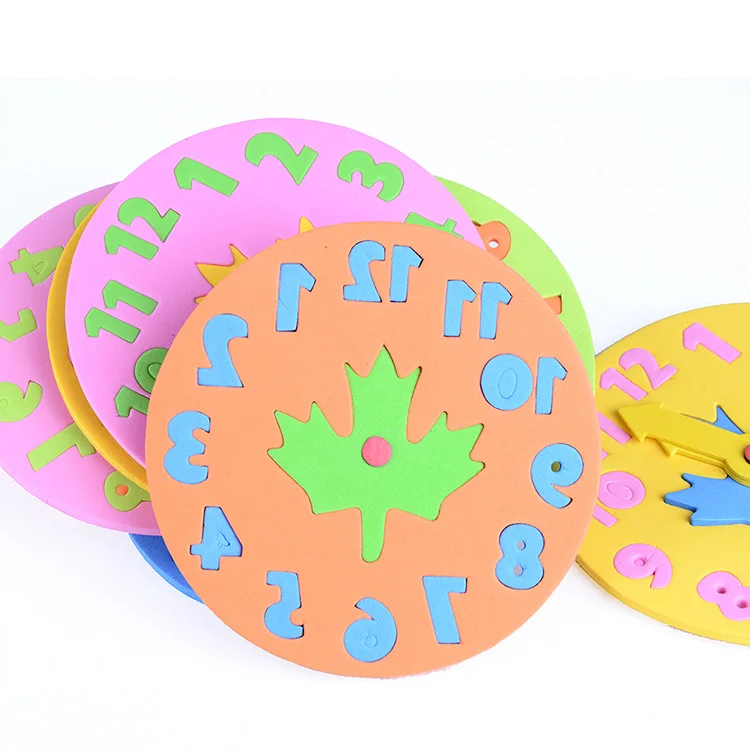 DIY Eva Clock Learning Education Toys Fun Math Game For Children Baby Toy Gifts 3-6 Years Old Kids Clock Toy