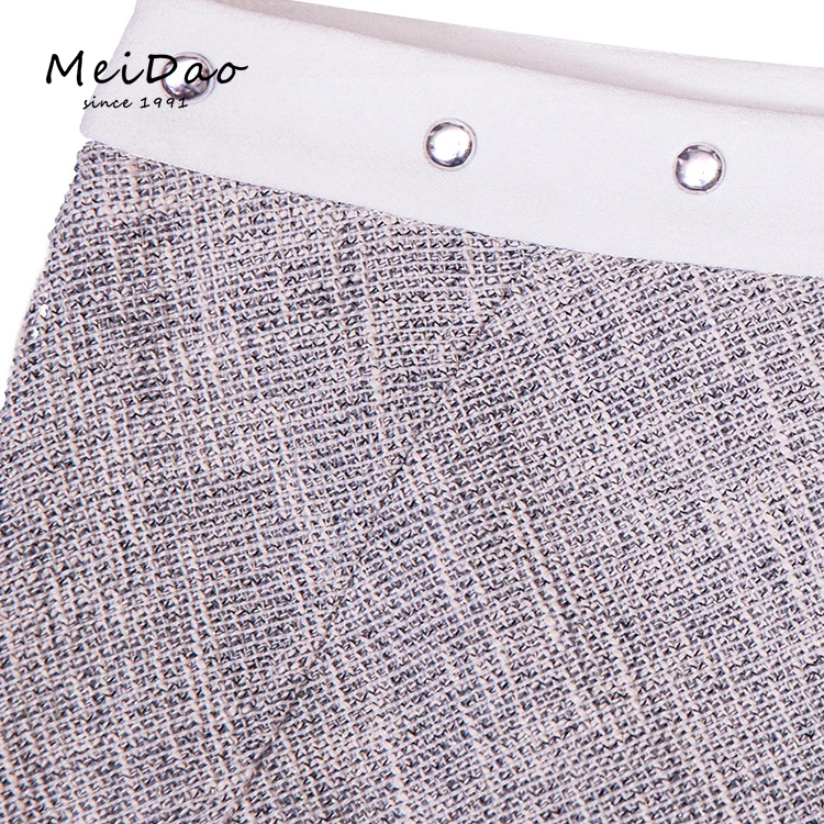 High Waisted Fringe Long Tweed Skirt For Women