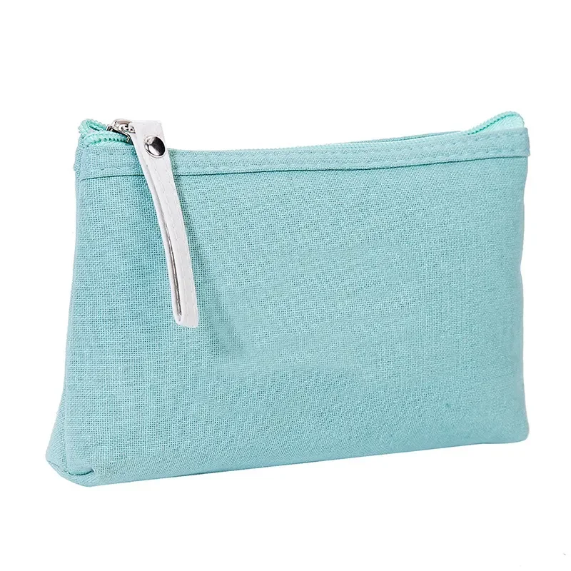 Wholesale Blank Multicolor Canvas Make up Bag With Zipper Daily Home Essentials Case Cosmetic Bags