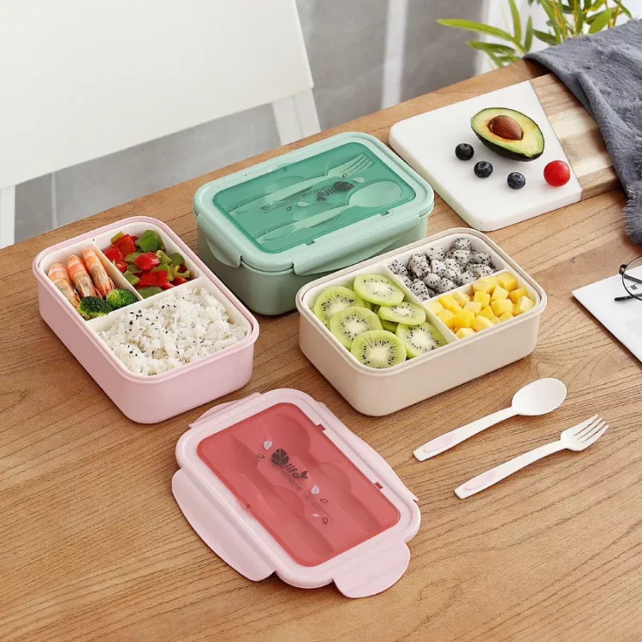 Wholesale eco-friendly school kids work speech plastic food container biodegradable thermos loncheras escolares kids