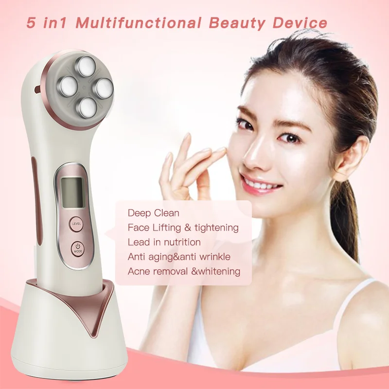 Logo Printing Led Light Therapy RF EMS Skin Care Face Light Therapy Anti Aging Face Lifting Machine