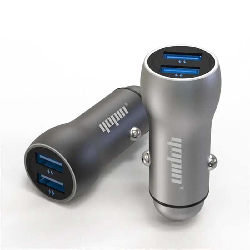 top 10 trending products mini metal body car charger adapter 12v car battery charger, 15w 5v 3.1a 2 port usb car charger