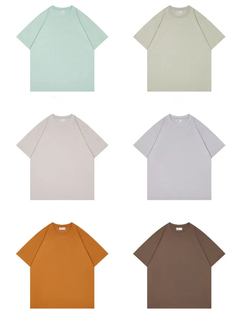 bulk plain t shirt unisex screen print tee oversized boxy drop shoulder tshirt heavyweight cotton tshirt