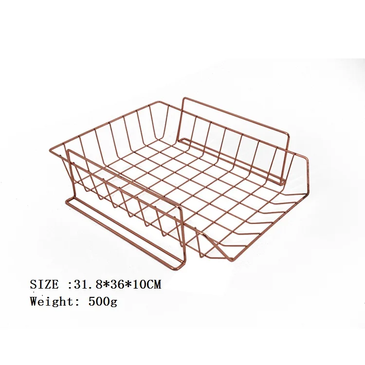 Органайзер из розового золота для стола, подставка для файлов для школы и офиса