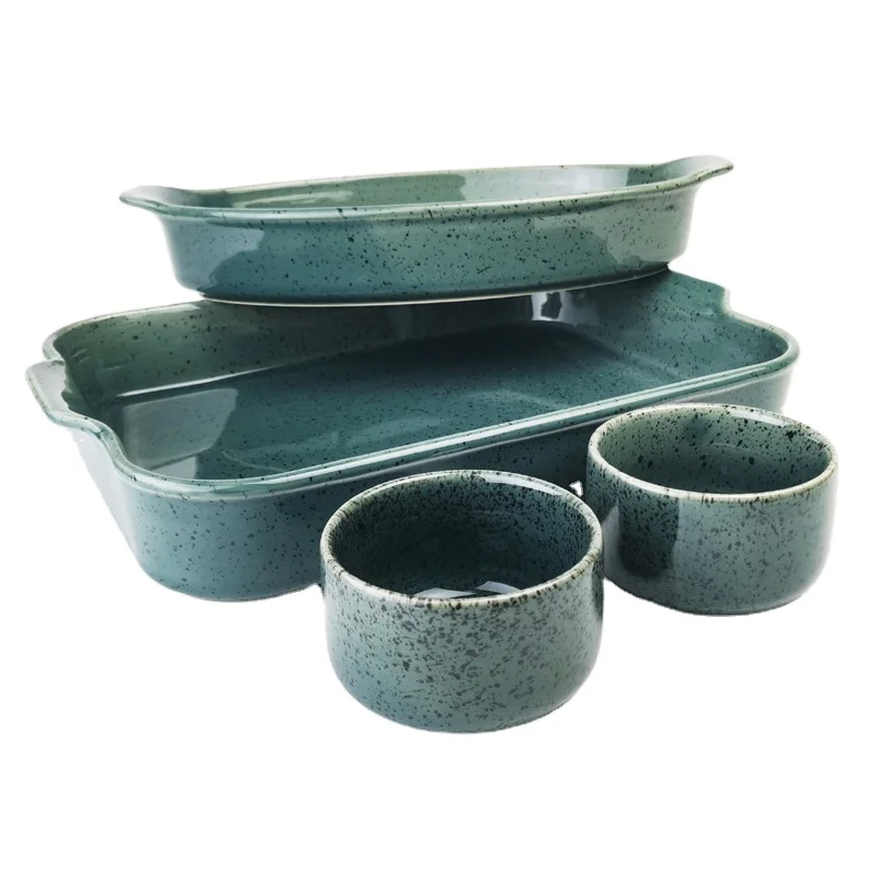 OEM/ODM Wholesale Kitchen Ware  Microwave Oven Use Stoneware Serving Baking Dish Ceramic Bakeware Sets